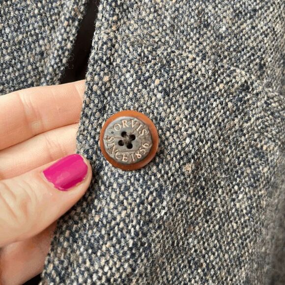 Orvis Vintage 90s Brown 100% Wool Tweed Workwear Chore Jacket Utility, XL - Picture 10 of 11